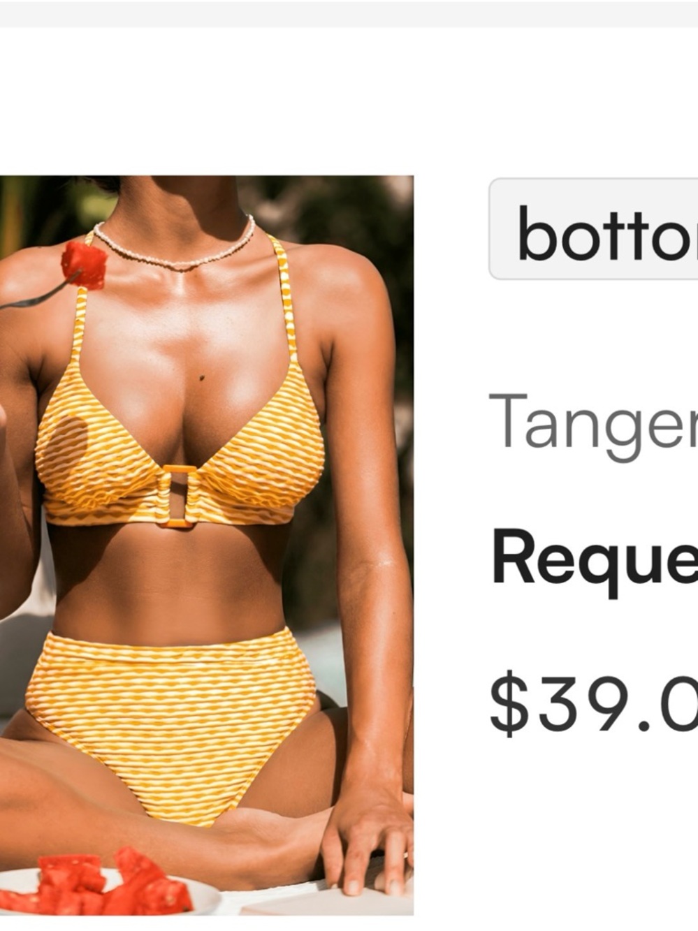 Cupshe Tangerine Textured Yellow High-Waist Bikini Set